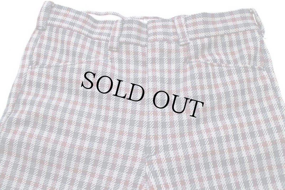 画像4: 70s Sears KINGS ROAD DOUBLE KNIT チェック フレア ポリエステルパンツ 32 L (4)