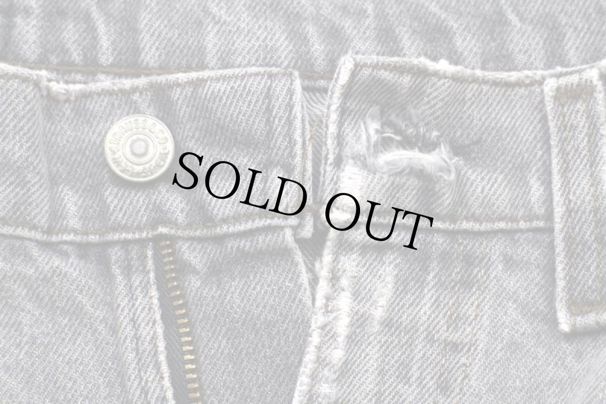 画像8: 80s USA製 Levi'sリーバイス 509 先染め ブラック デニムパンツ ボロ フェード W33 L32★SDP2588 (8)