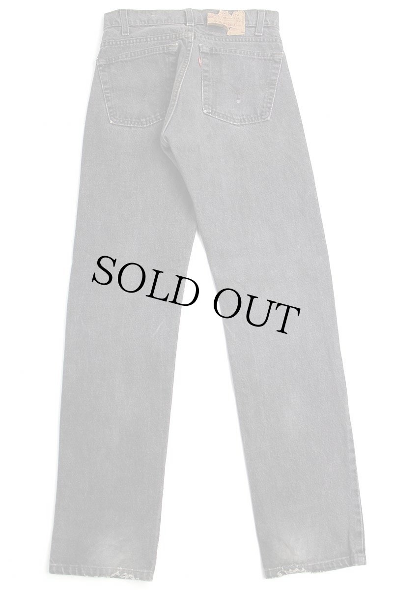 画像3: 80s USA製 Levi'sリーバイス 505 ダメージ 先染め ブラック デニムパンツ W28 L32★SDP2563 (3)