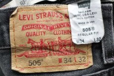 画像6: 00s USA製 Levi'sリーバイス 505 ペンキ飛び ダメージ ブラック デニムパンツ w34 L32★SDP2569 (6)