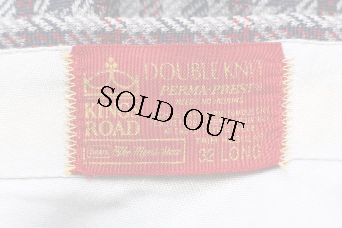 画像6: 70s Sears KINGS ROAD DOUBLE KNIT チェック フレア ポリエステルパンツ 32 L (6)