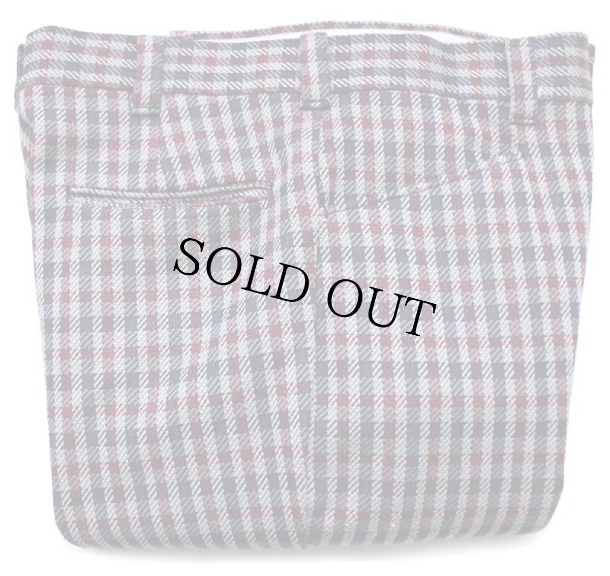 画像1: 70s Sears KINGS ROAD DOUBLE KNIT チェック フレア ポリエステルパンツ 32 L (1)