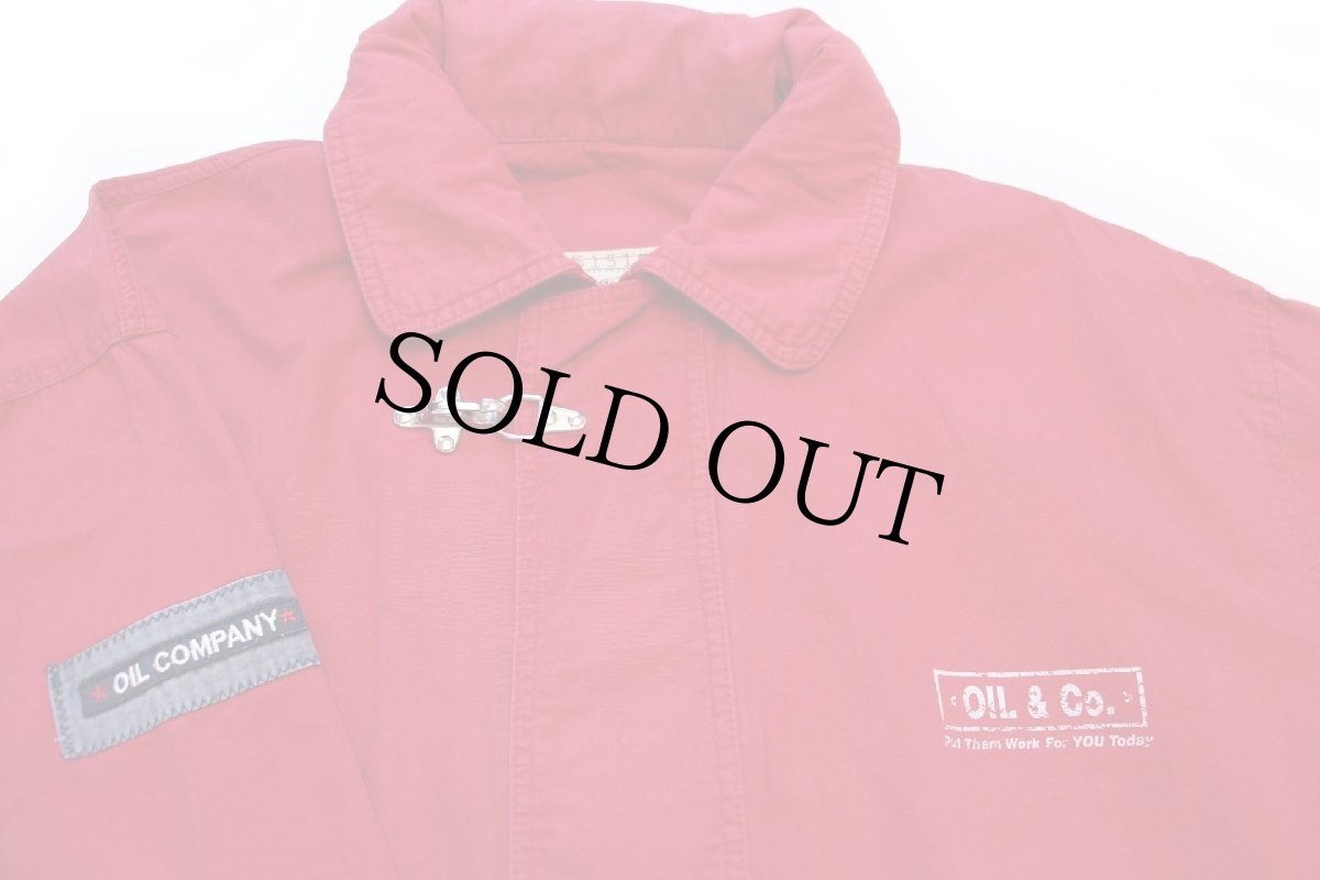 画像3: 90s イタリア製 OIL COMPANY コットン ファイヤーマンジャケット 赤 XXL★特大 (3)