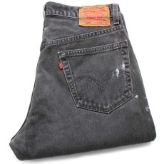 画像1: 00s USA製 Levi'sリーバイス 505 ペンキ飛び ダメージ ブラック デニムパンツ w34 L32★SDP2569 (1)