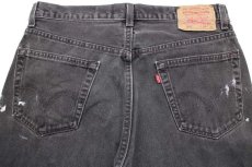 画像5: 00s USA製 Levi'sリーバイス 505 ペンキ飛び ダメージ ブラック デニムパンツ w34 L32★SDP2569 (5)