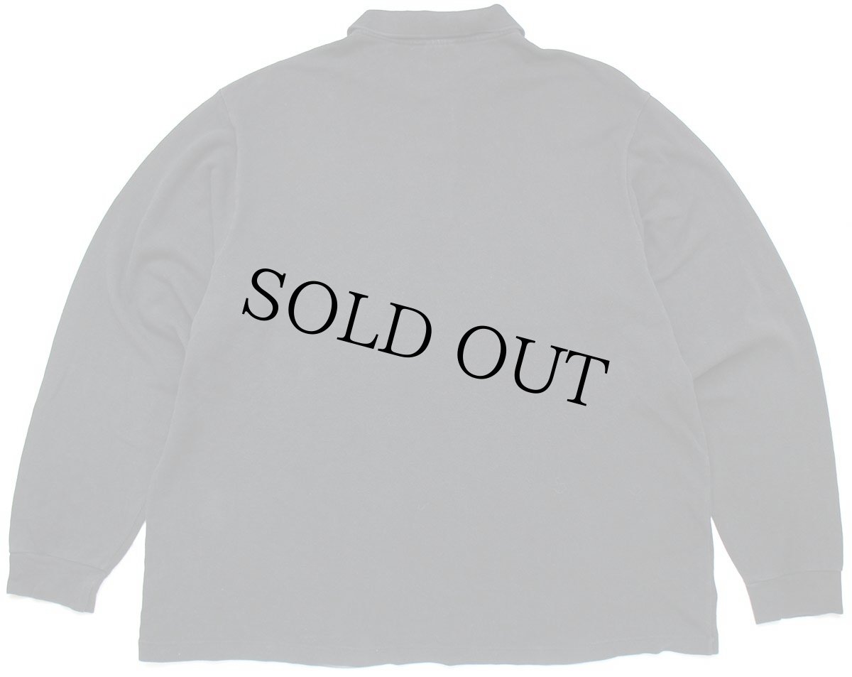 画像2: 00s LACOSTEラコステ ワンポイント コットン 鹿の子 長袖ポロシャツ 黒 8★107 特大 (2)