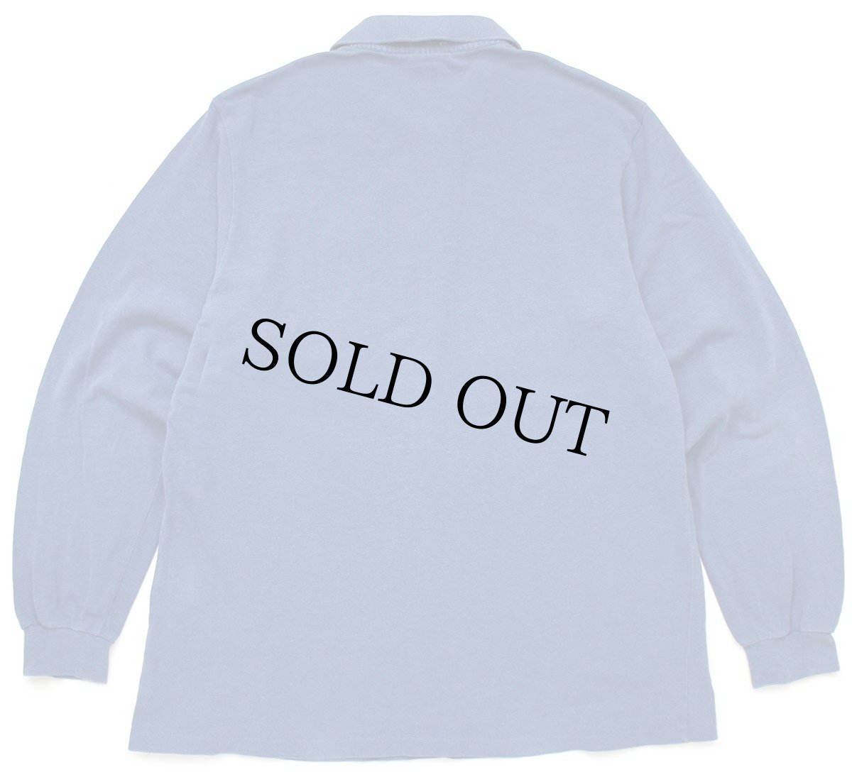 画像2: 00s LACOSTEラコステ ワンポイント コットン 鹿の子 長袖ポロシャツ 薄紺 5★99 (2)