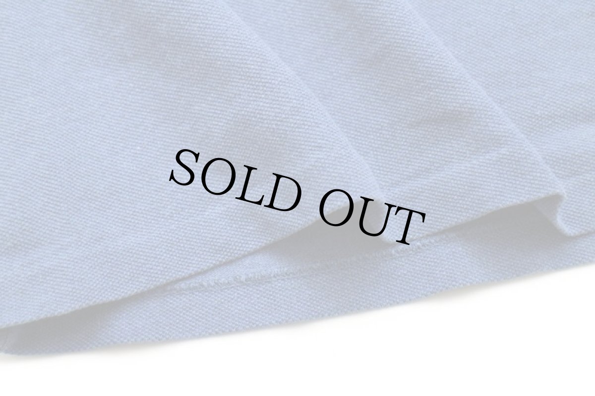 画像5: 00s LACOSTEラコステ ワンポイント コットン 鹿の子 長袖ポロシャツ 薄紺 5★99 (5)