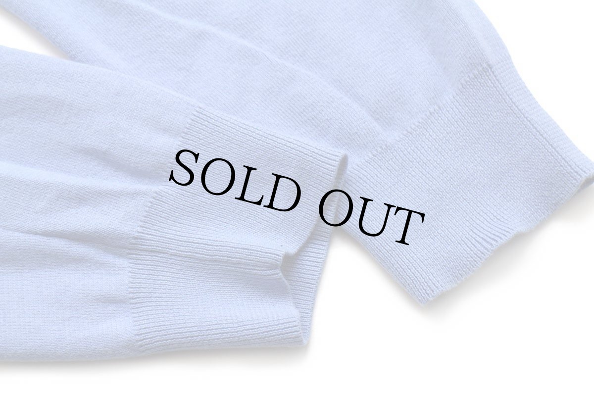 画像6: 00s ポロ ラルフローレン ワンポイント Vネック ピマ コットンニット セーター ライトブルー M (6)