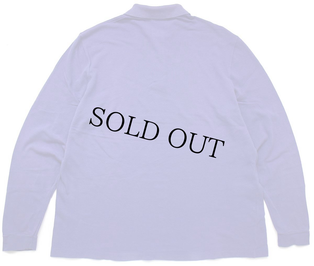 画像2: 90s LACOSTEラコステ ワンポイント コットン 鹿の子 長袖ポロシャツ カスタム 薄紫 6★106  (2)