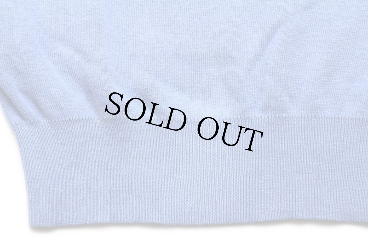 画像7: 00s ポロ ラルフローレン ワンポイント Vネック ピマ コットンニット セーター ライトブルー M (7)