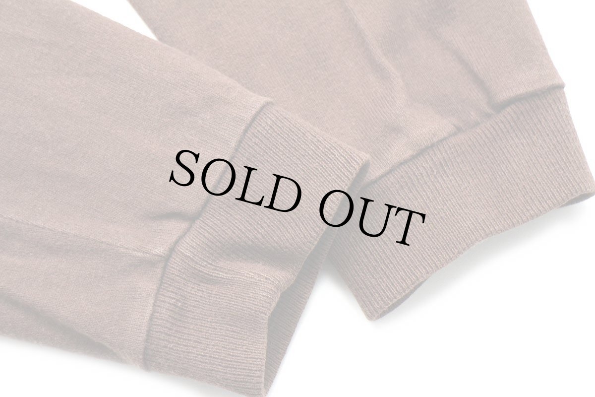 画像7: 90s LACOSTEラコステ 太ボーダー エルボーパッチ付き コットン ラガーシャツ 茶×水色 XL (7)