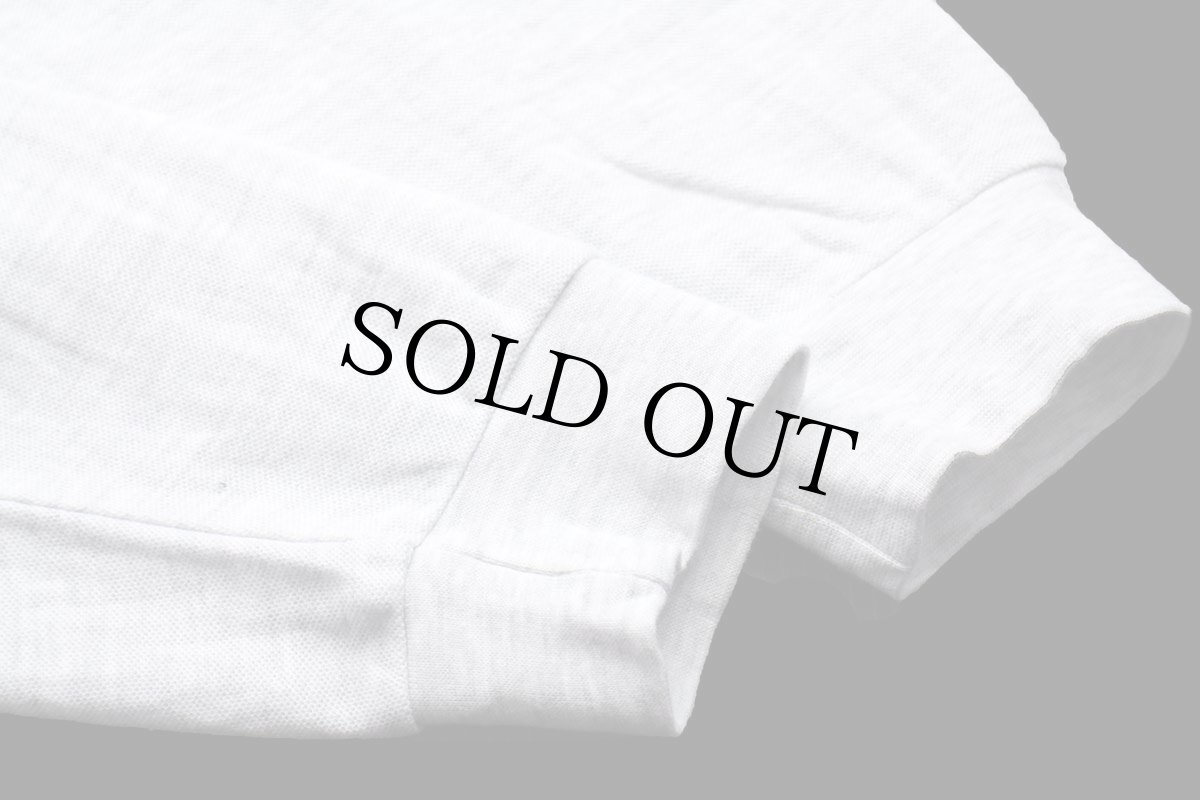 画像6: 90s M&M's キャラクター刺繍 鹿の子 長袖ポロシャツ 杢ライトグレー XL (6)