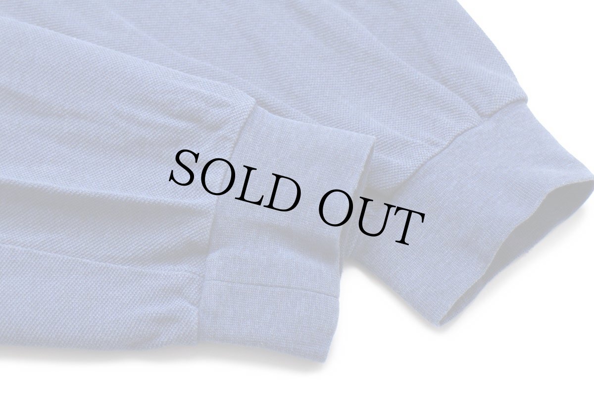 画像6: 00s LACOSTEラコステ ワンポイント コットン 鹿の子 長袖ポロシャツ 薄紺 5★99 (6)