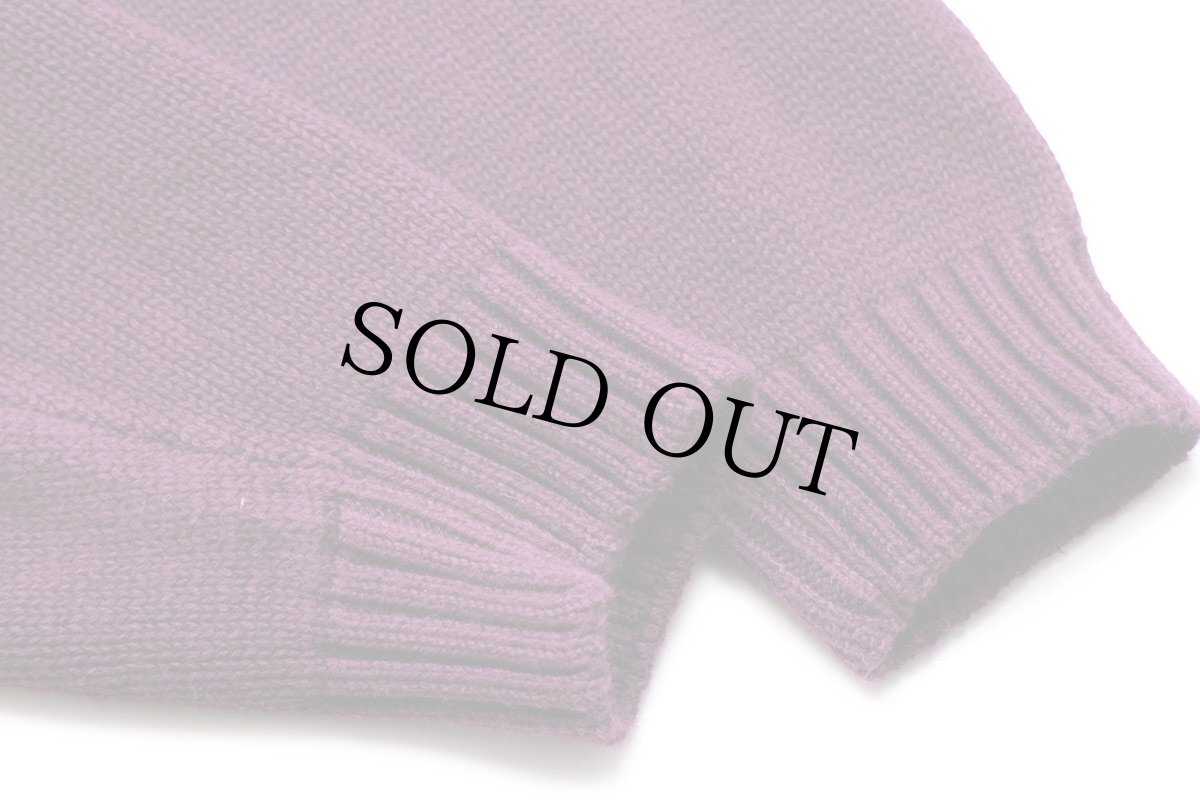 画像6: 90s USA製 LANDS'ENDランズエンド 無地 サドルショルダー コットンニット セーター パープル W-M (6)