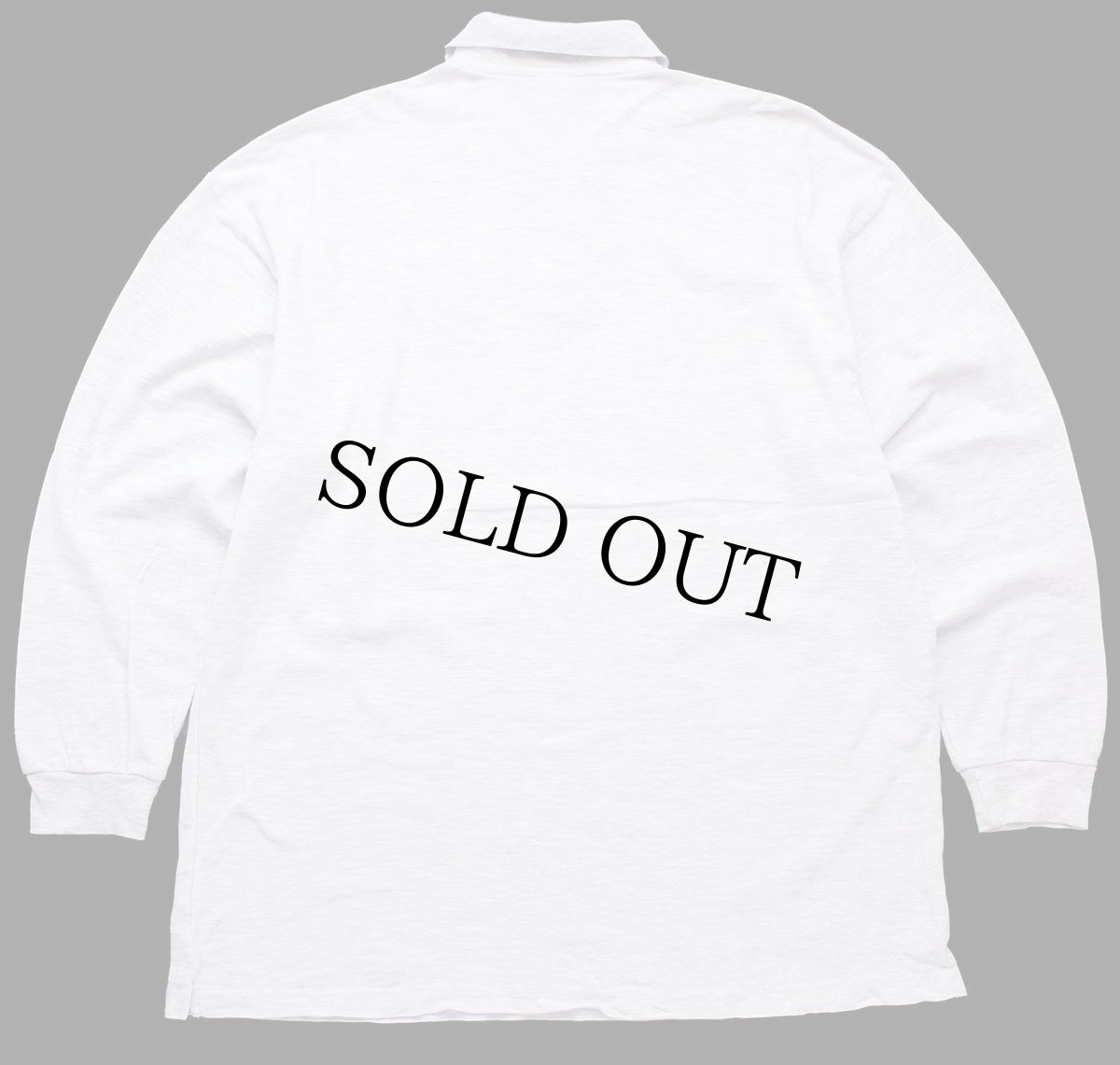 画像2: 90s M&M's キャラクター刺繍 鹿の子 長袖ポロシャツ 杢ライトグレー XL (2)