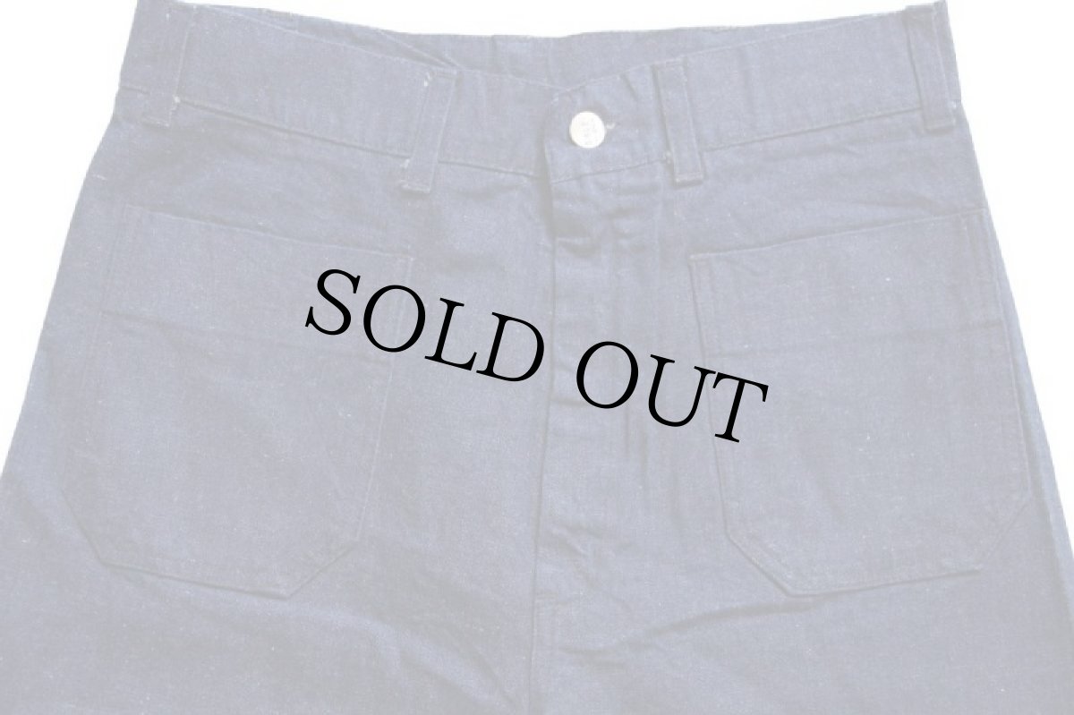 画像4: デッドストック★70s USA製 SISLEY フレア インディゴ デニム セーラーパンツ W31 (4)