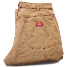 画像1: 00s メキシコ製 Dickiesディッキーズ ダック地 ペインターパンツ 茶 w34 L30 (1)