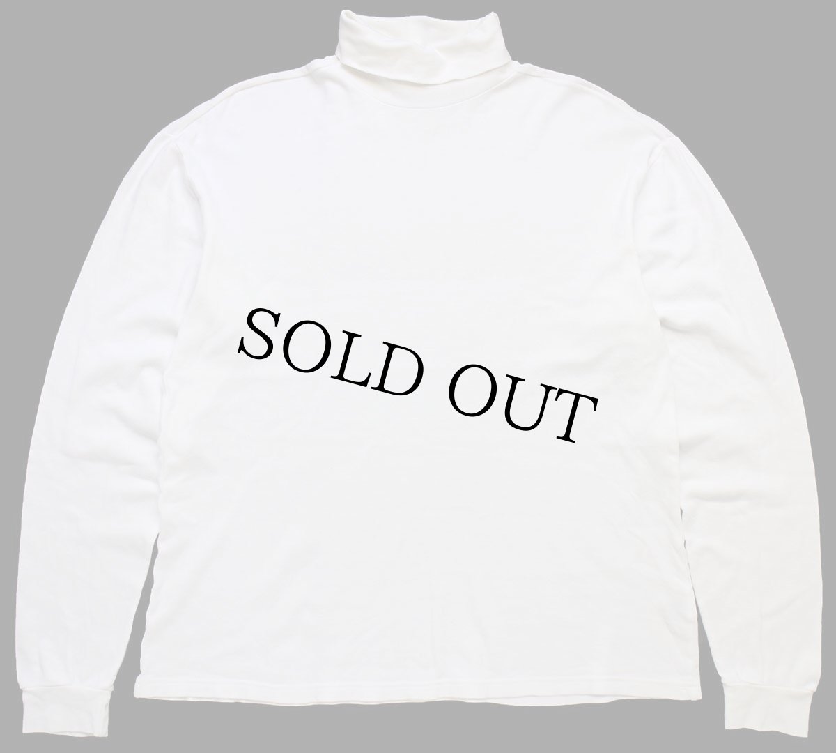 画像1: 90s EddieBauerエディーバウアー 無地 タートルネック コットン 長袖Tシャツ 白 L (1)