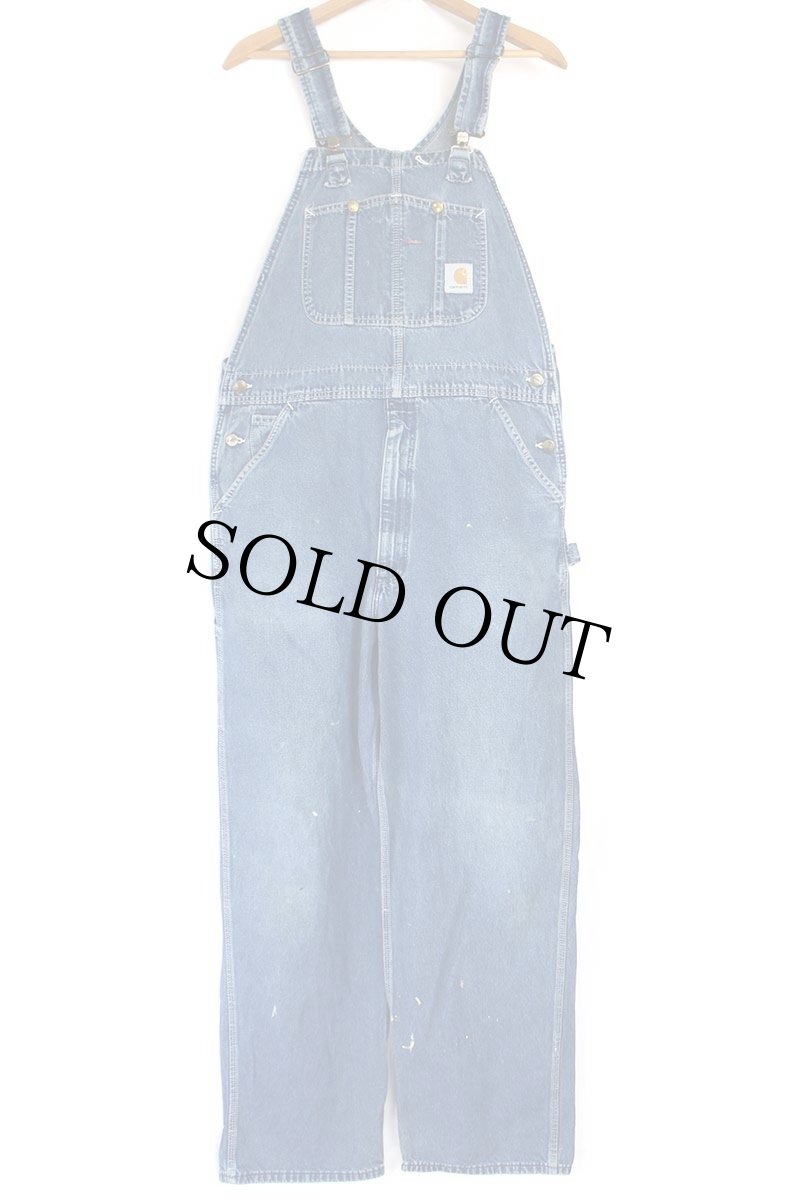 画像2: 90s carharttカーハート ペンキ飛び デニム オーバーオール w38 (2)