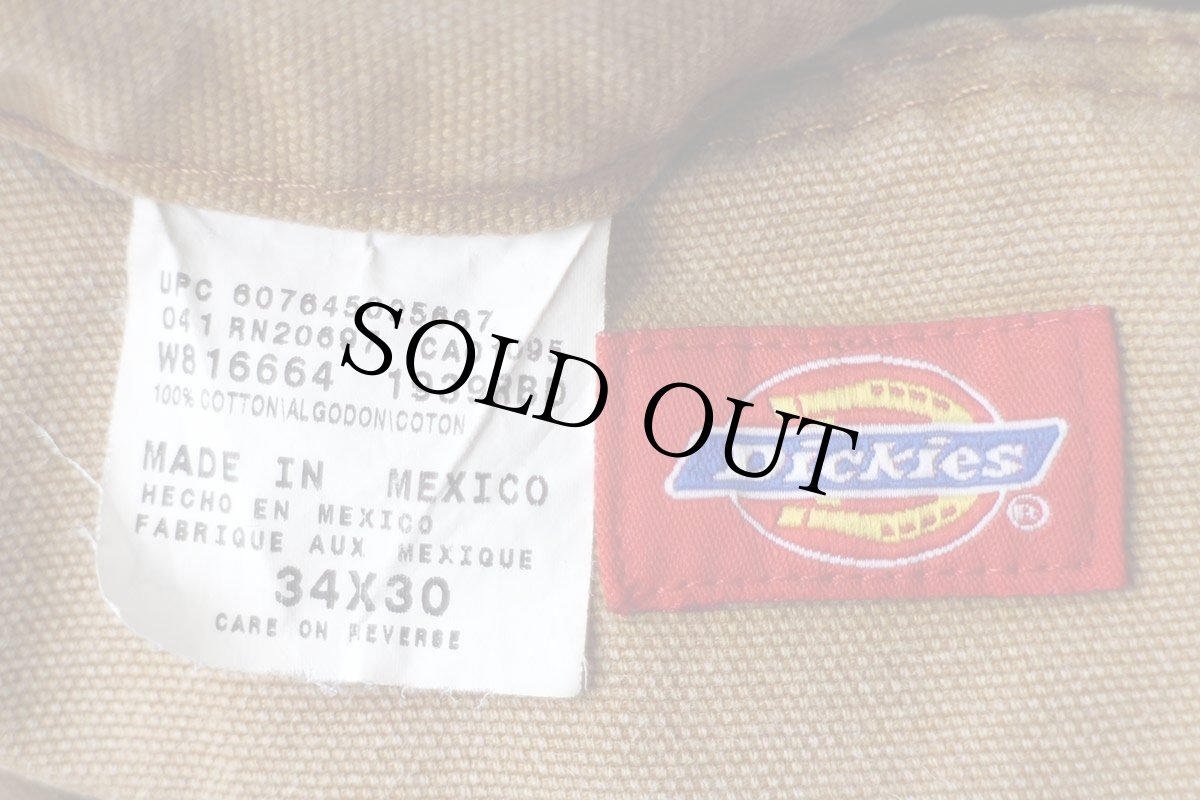 画像6: 00s メキシコ製 Dickiesディッキーズ ダック地 ペインターパンツ 茶 w34 L30 (6)