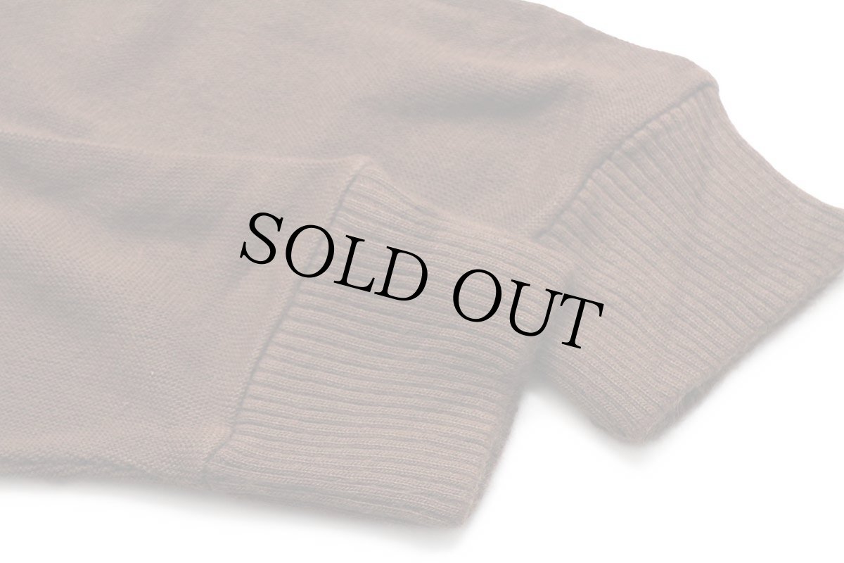 画像6: 80s USA製 CAMPUS 無地 パール編み アクリルニット カーディガン 茶 XL (6)