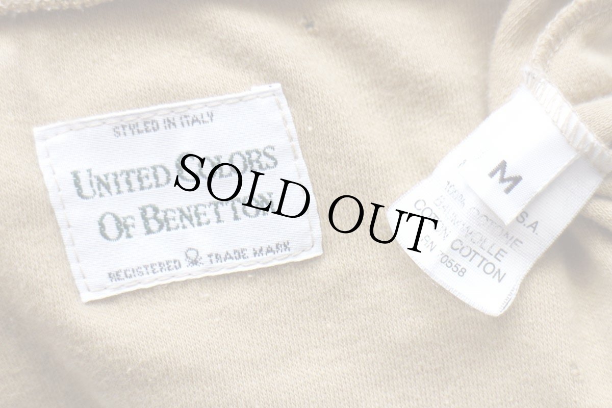 画像5: 90s USA製 BENETTONベネトン 無地 タートルネック コットン 長袖Tシャツ ライトブラウン M (5)