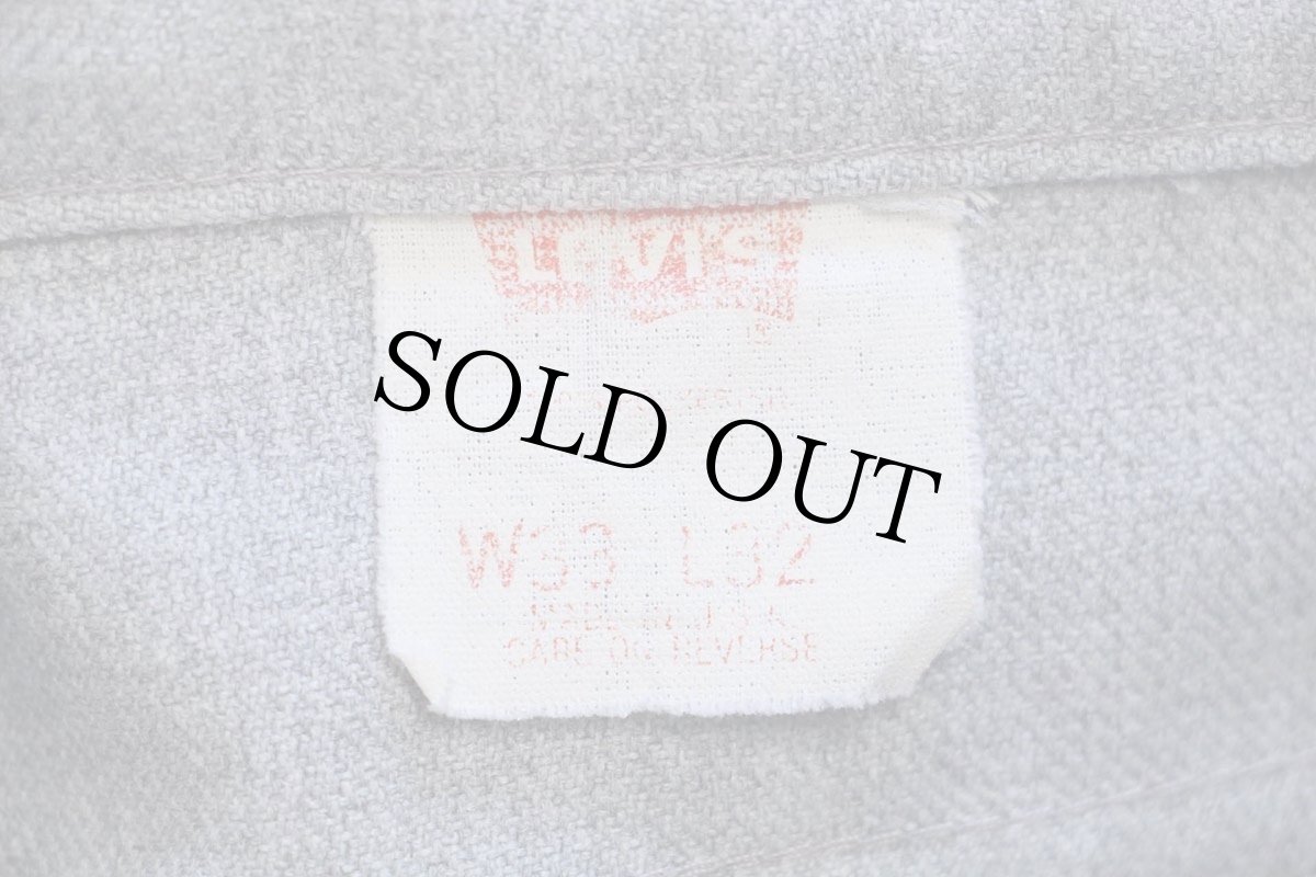 画像6: 90s USA製 Levi'sリーバイス ポリエステルパンツ 杢ライトグレー w33 L32★128 スタプレ (6)