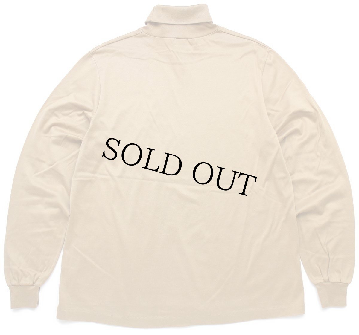 画像3: 90s USA製 LANDS'ENDランズエンド 無地 タートルネック コットン 長袖Tシャツ ライトブラウン W-L (3)