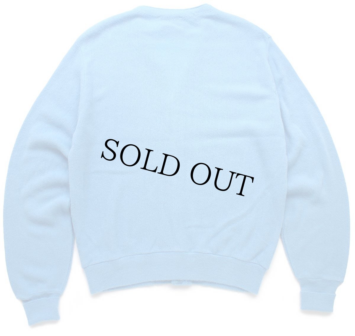 画像2: 80s USA製 LONDON FOG 無地 パール編み アクリルニット カーディガン 水色 L (2)