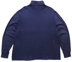 画像3: 90s USA製 ROUNDTREE&YORKE 無地 タートルネック コットン 長袖Tシャツ 紺 XL (3)