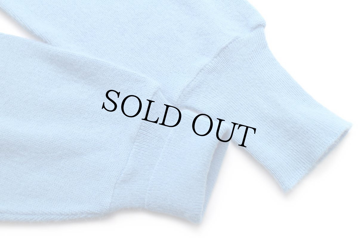 画像6: 80s USA製 LONDON FOG 無地 パール編み アクリルニット カーディガン 水色 L (6)