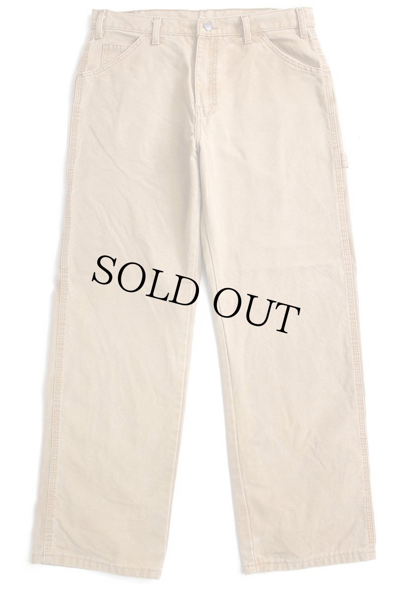 画像2: 00s メキシコ製 Dickiesディッキーズ ダック地 ペインターパンツ 茶 w34 L30 (2)