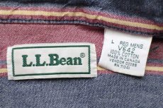 画像4: 90s カナダ製 L.L.Bean ランダムストライプ ボタンダウン コットンシャツ L (4)