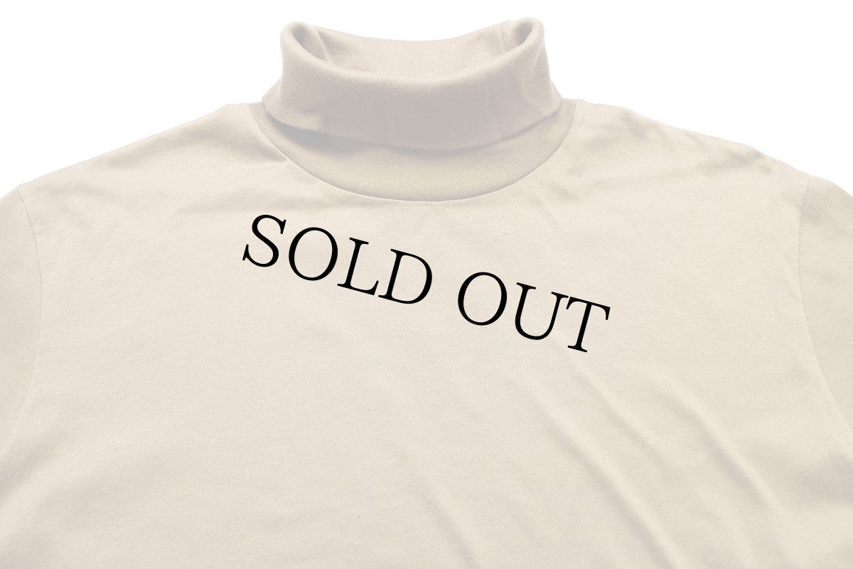 画像4: 90s USA製 LANDS'ENDランズエンド 無地 タートルネック コットン 長袖Tシャツ ライトブラウン W-L (4)