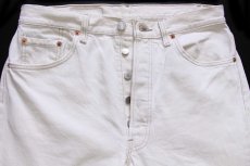 画像4: 90s USA製 Levi'sリーバイス 501 カラーデニムパンツ 生成り w34 L32 (4)