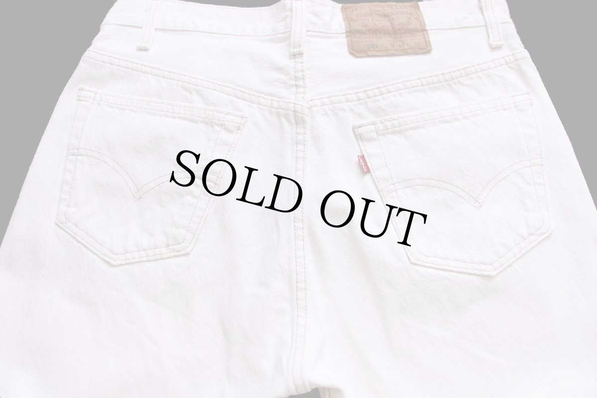 画像5: 90s USA製 Levi'sリーバイス 501 カラーデニムパンツ 生成り w34 L32 (5)