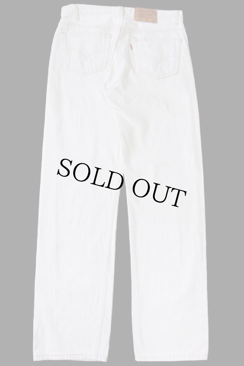 画像3: 90s USA製 Levi'sリーバイス 501 カラーデニムパンツ 生成り w34 L32 (3)