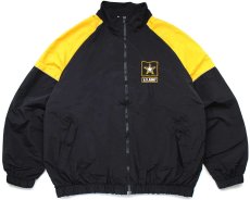 画像2: 00s 米軍 U.S.ARMY ロゴ刺繍 RECRUITING ナイロンジャケット 黒 XL-R (2)