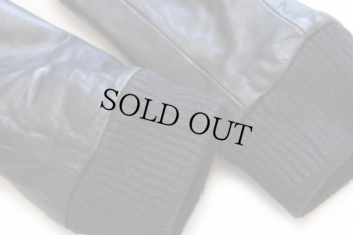 画像9: 80s イタリア製 Vera Pelle フード付き 薄中綿入り レザージャケット 黒 S (9)