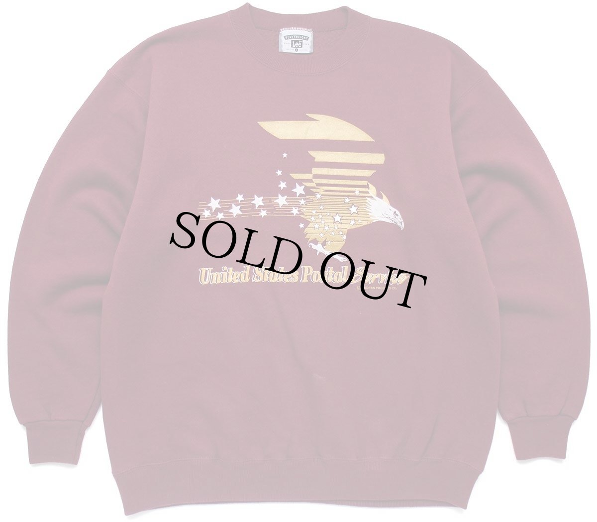 画像1: 90s USA製 Leeリー United States Postal Service イーグル スウェット バーガンディ L★USPS ポストマン (1)