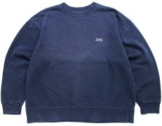 画像1: 90s イタリア製 Levi'sリーバイス ワンポイント コットン スウェット 紺 フェード XL★ユーロ (1)