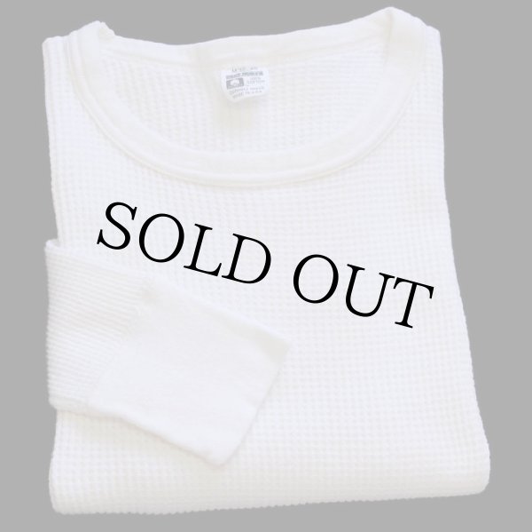 80s USA製 DEEP NORTH コットン サーマルシャツ ナチュラル M