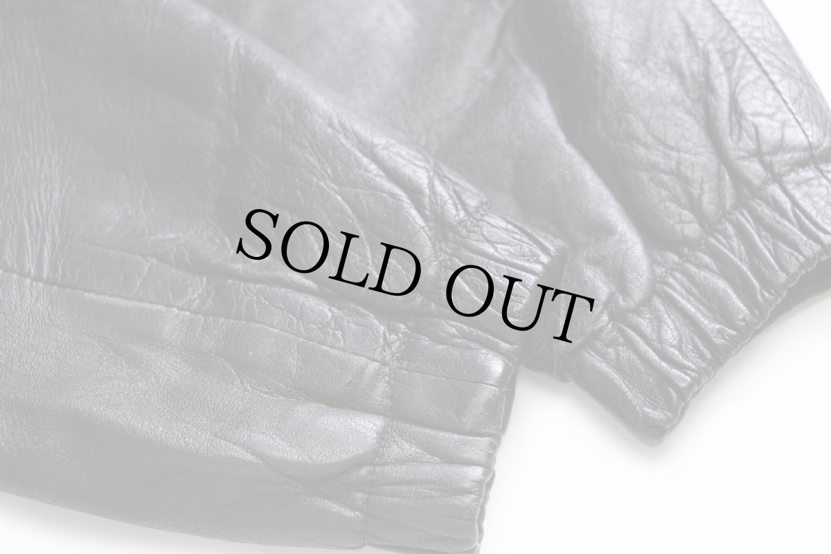 画像8: 80s Gerard Paul スタンドカラー レザージャケット 黒 48 (8)