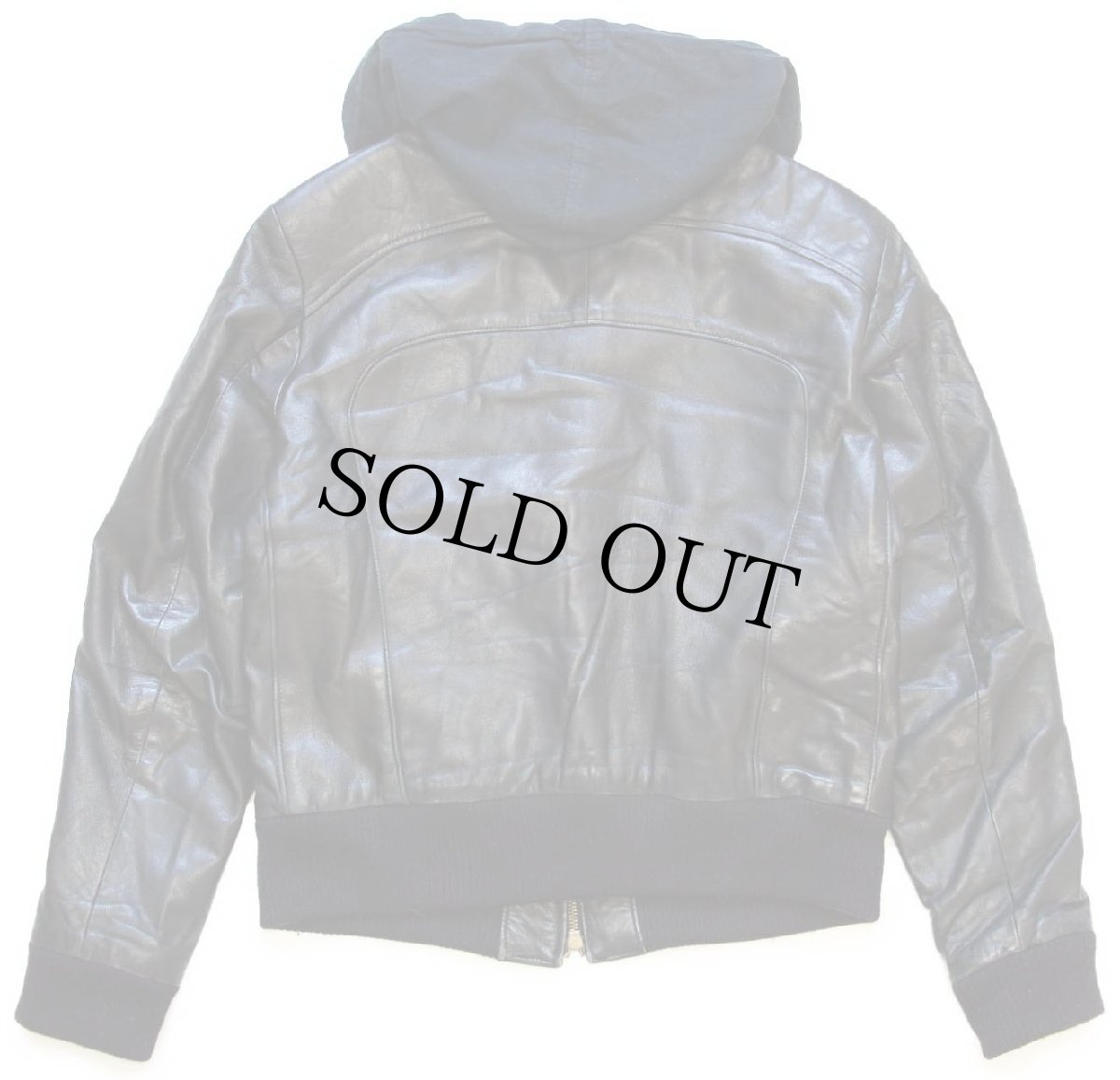 画像2: 80s イタリア製 Vera Pelle フード付き 薄中綿入り レザージャケット 黒 S (2)