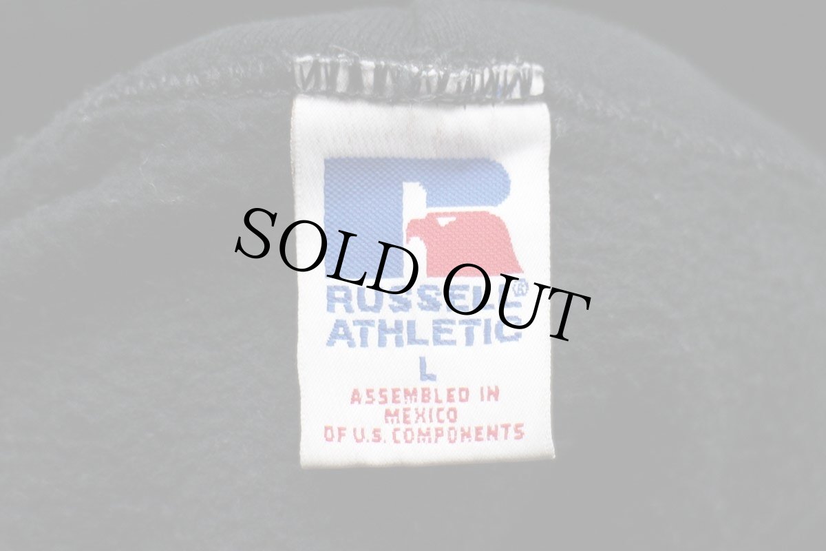 画像4: 90s メキシコ製 RUSSELLラッセル Air Capital スウェットパーカー 黒 L (4)