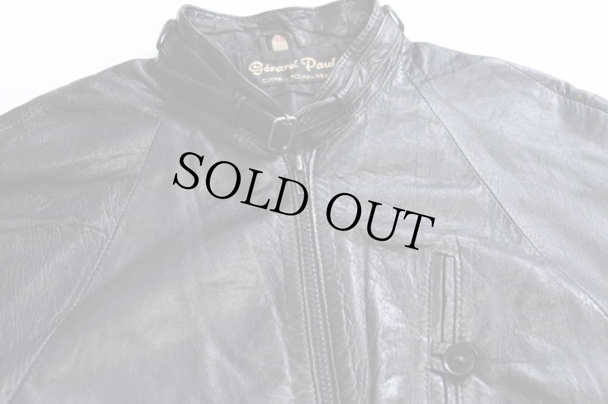 画像3: 80s Gerard Paul スタンドカラー レザージャケット 黒 48 (3)