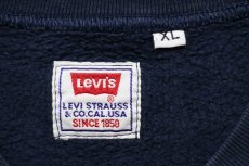 画像4: 90s イタリア製 Levi'sリーバイス ワンポイント コットン スウェット 紺 フェード XL★ユーロ (4)