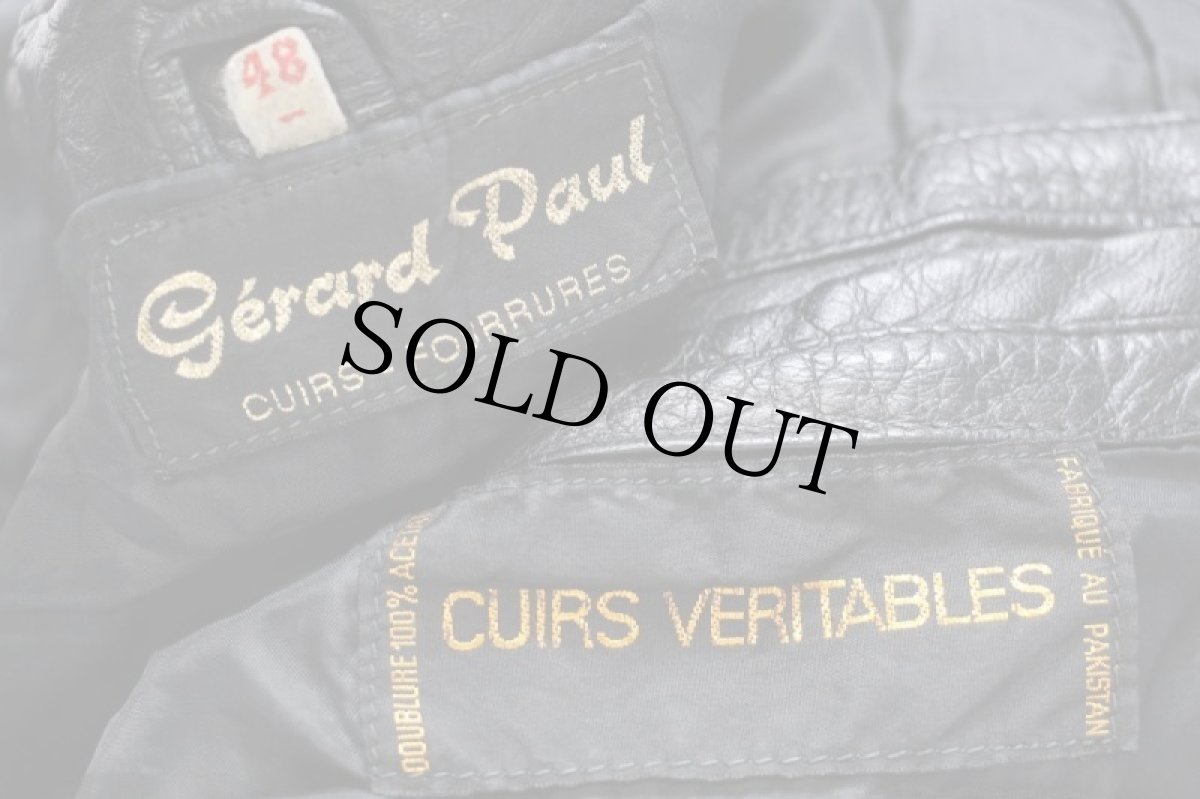 画像5: 80s Gerard Paul スタンドカラー レザージャケット 黒 48 (5)