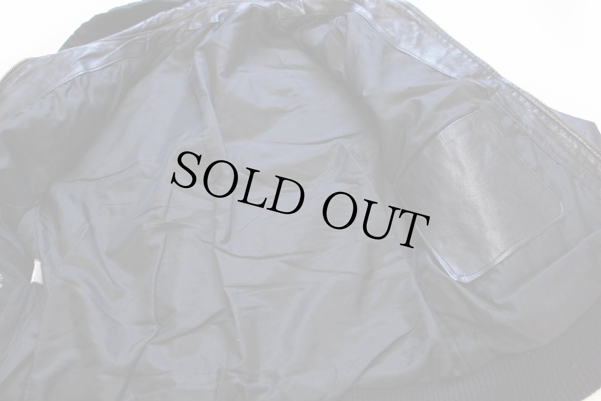 画像6: 80s イタリア製 Vera Pelle フード付き 薄中綿入り レザージャケット 黒 S (6)